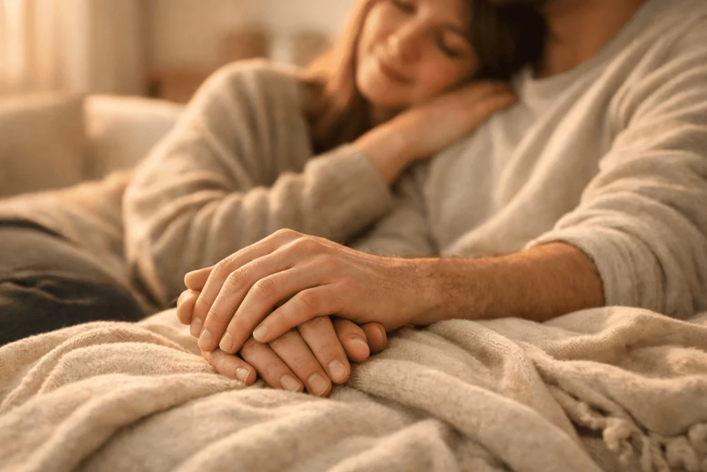 Pareja ya reconciliada tras hablas las cosas desde el respeto